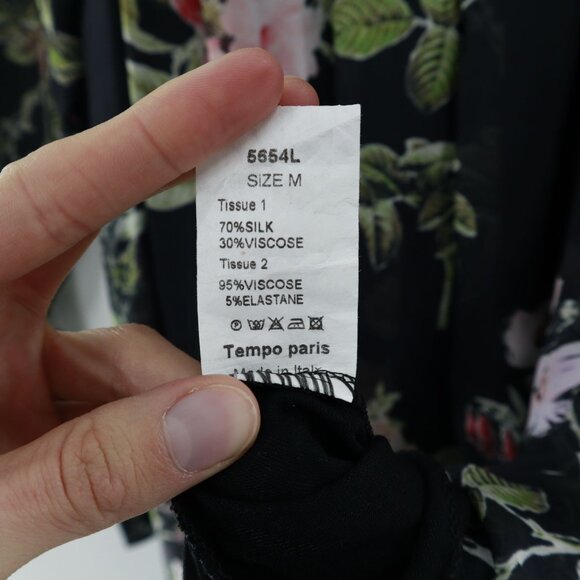 Tempo Paris Sheer Blouse Womens M Black Witchy Romantic Dark Feminine Gypsy Boho - Picture 3 of 9